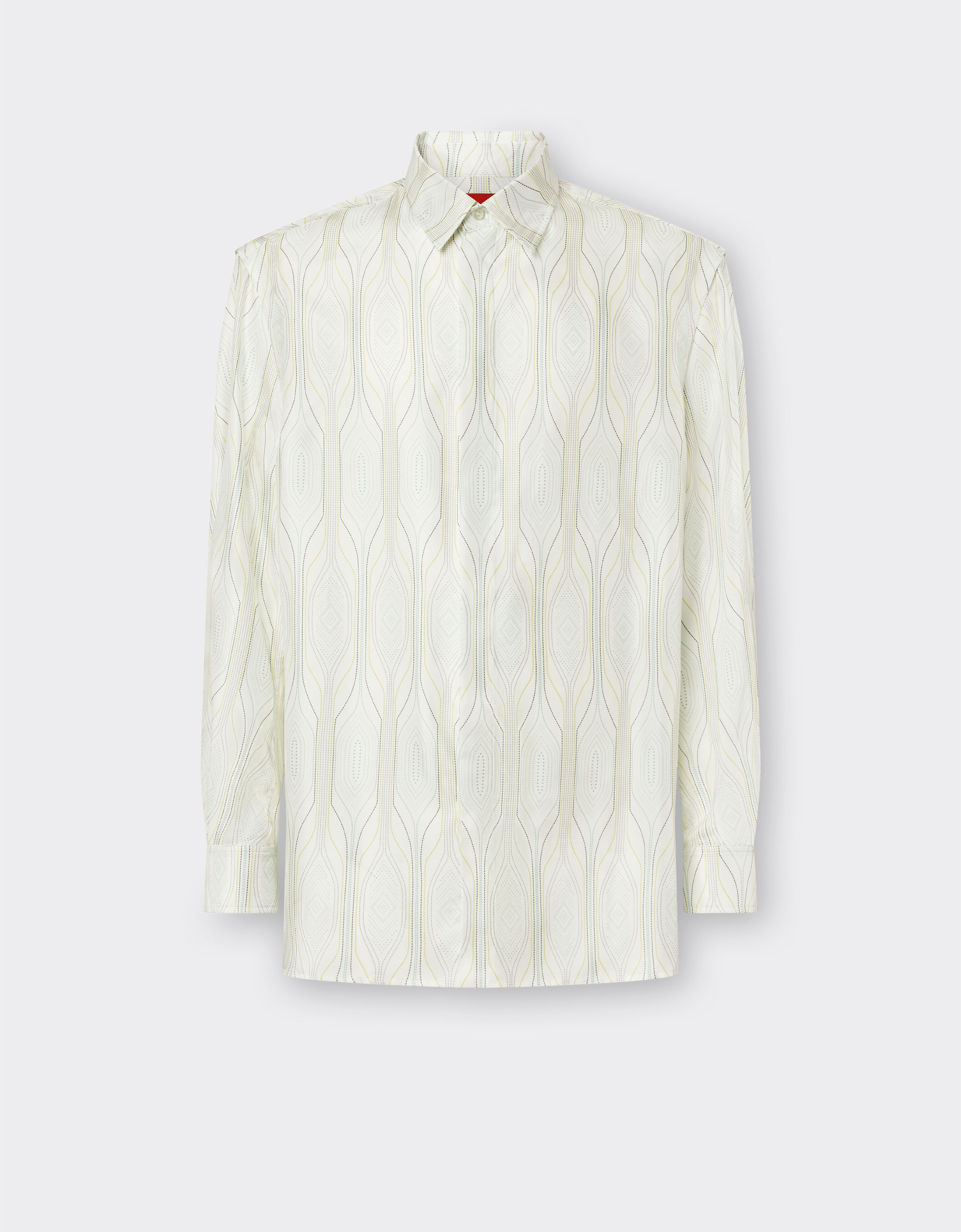 Ferrari Miami collection long-sleeved shirt in silk Aquamarine 21253f