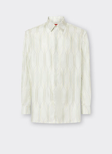 Ferrari Miami collection long-sleeved shirt in silk Optical White 21254f