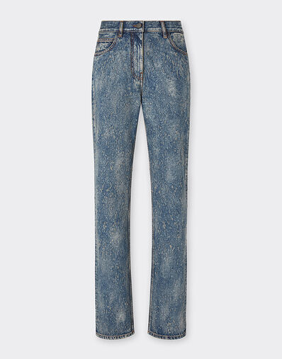 Ferrari Trousers in needled and washed denim Denim 22507f