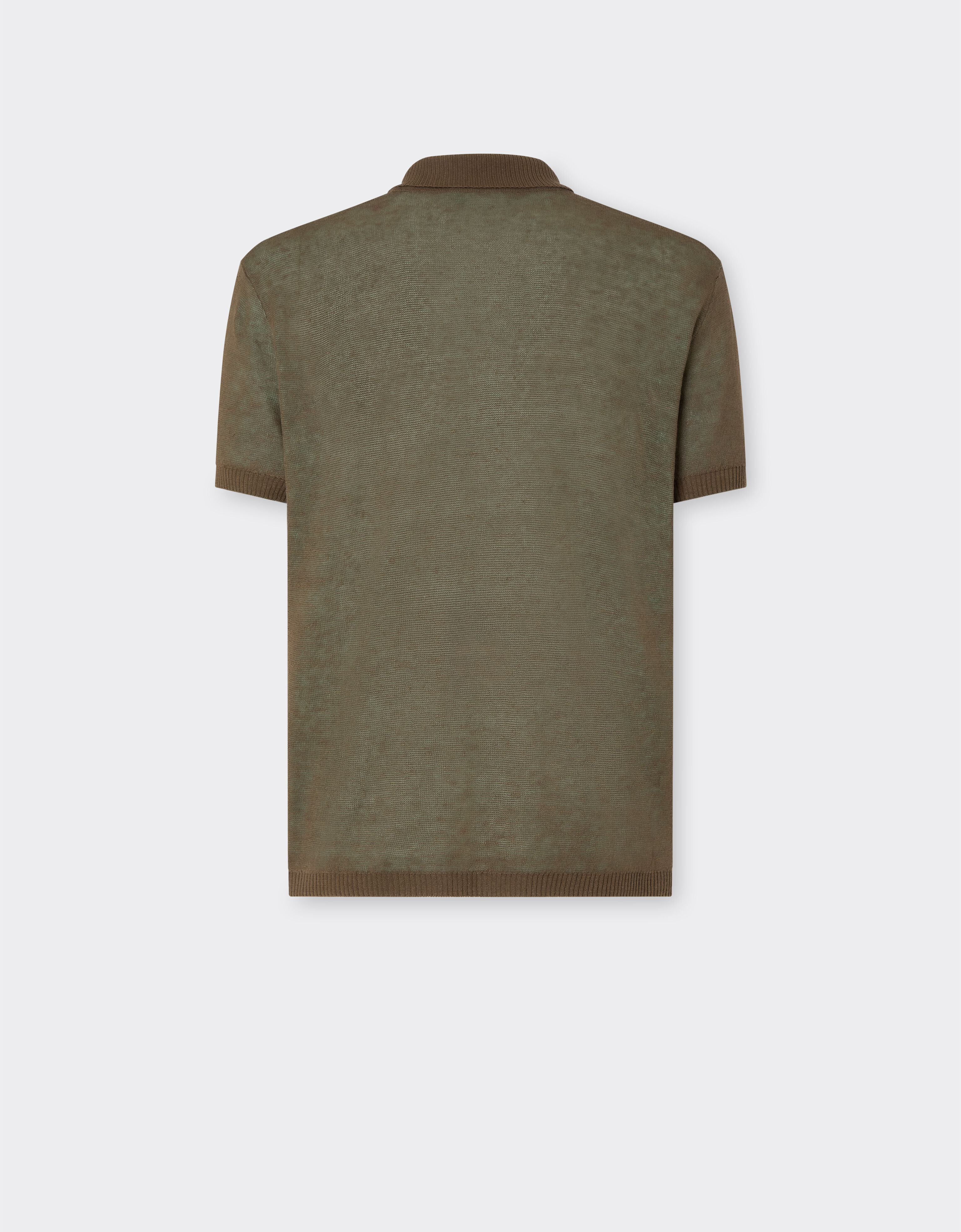 Ferrari Linen, cashmere, and silk polo shirt Khaki Green 50115f