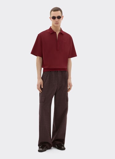 Cotton polo shirt with 7X7 check motif Ferrari Cotton polo shirt with 7X7 check motif Mahogany 22515f