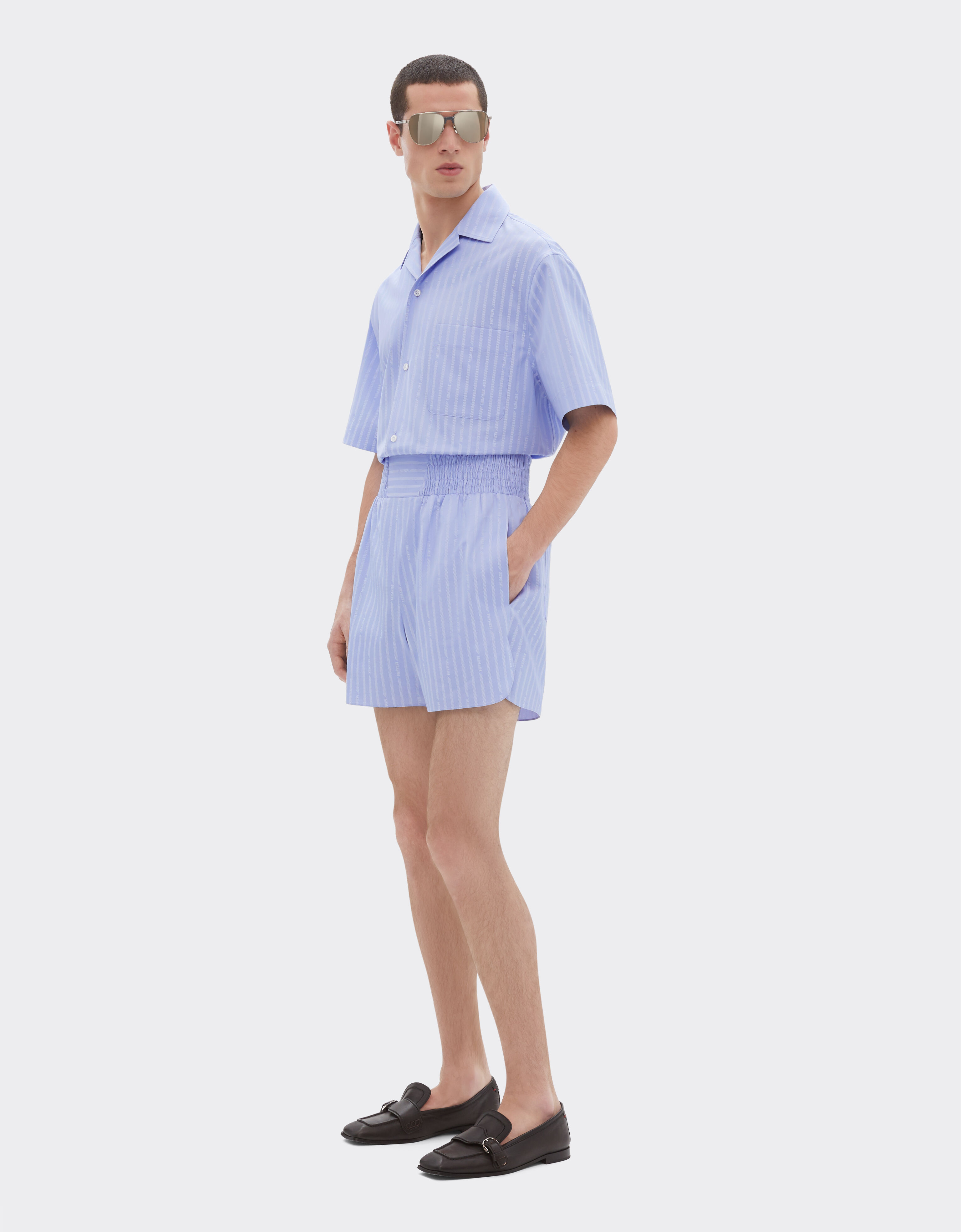 Ferrari Cotton shirt with Ferrari Monogram pattern Oxford 50071f