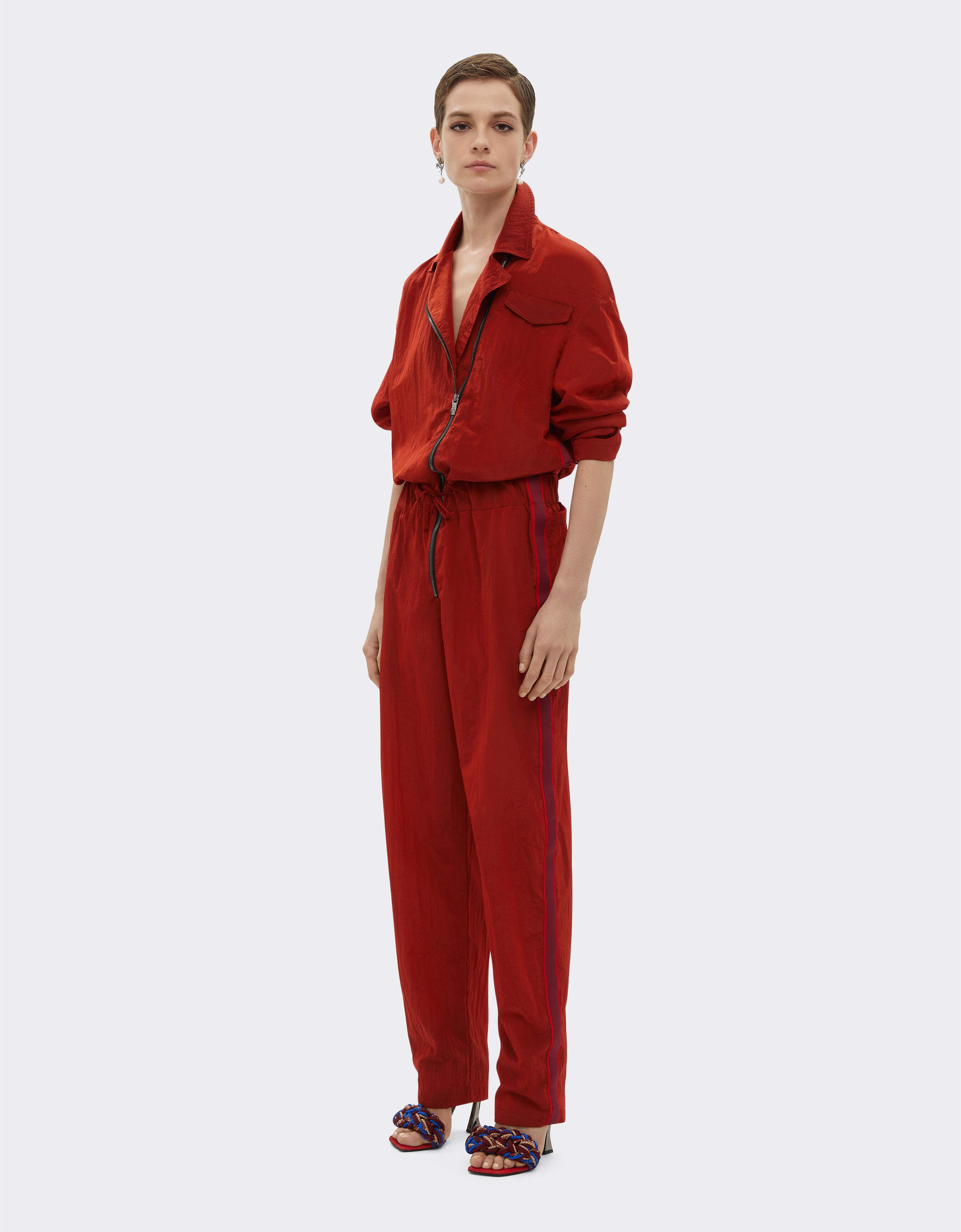 Nylon jumpsuit in Rust for Women Ferrari