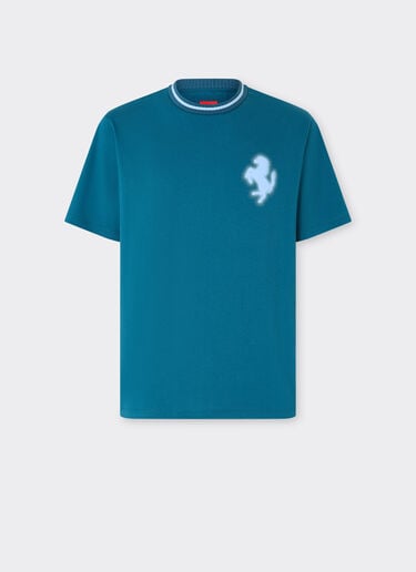 Cotton T-shirt with embossed Prancing Horse Ferrari Cotton T-shirt with embossed Prancing Horse Peacock 49119f