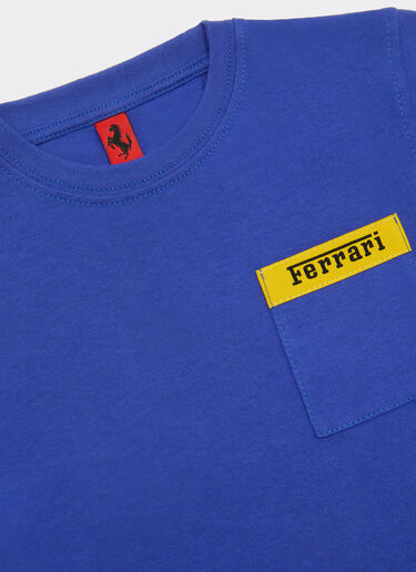 Ferrari T-shirt en coton avec logo Ferrari Bleu poudré 20162fK