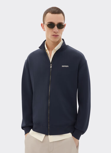 Ferrari Sweater in technical fabric with zip Navy 21192f