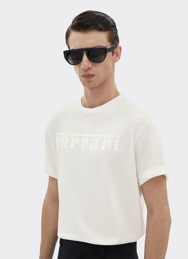 Ferrari Cotton T-shirt with Ferrari logo Ivory 21179f