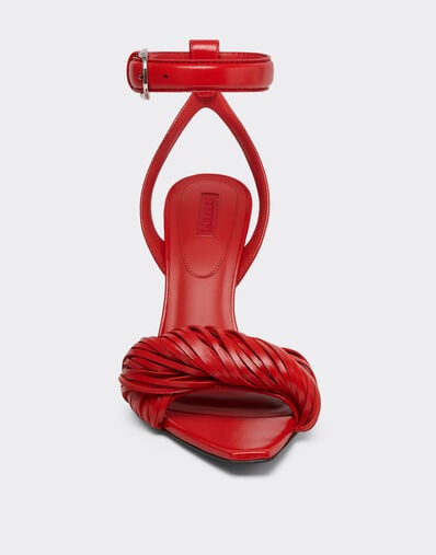 Ferrari Nappa leather heeled sandals Rosso Magma 51647f