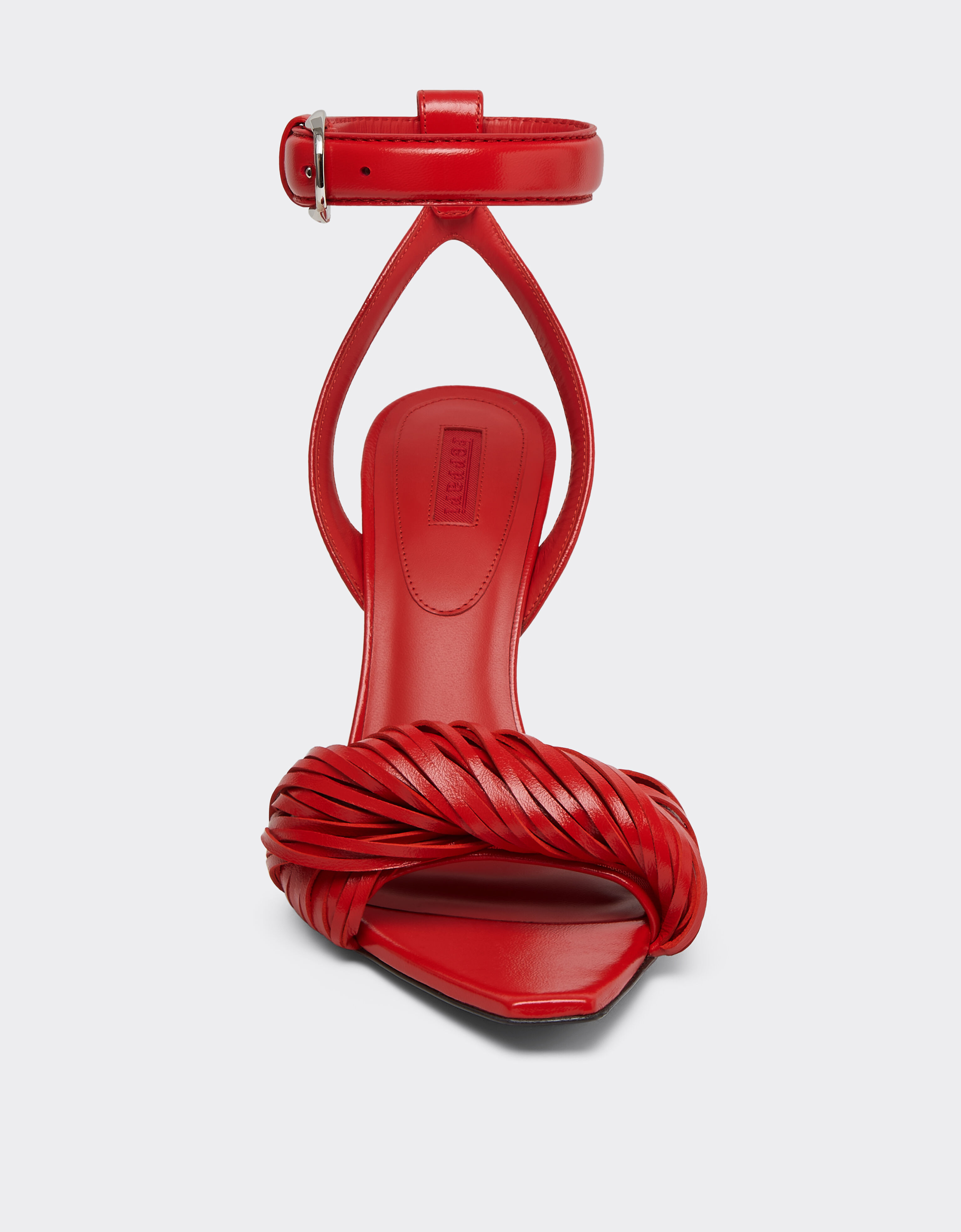 Ferrari Nappa leather heeled sandals Rosso Magma 51647f