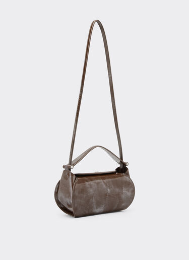Ferrari La Ferrari Dino top handle bag in abraded leather Silver 49766f