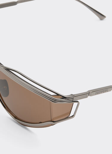 Ferrari Gafas de sol de metal satinado con montura marrón de Edición Limitada Ferrari Gris oscuro F1578f