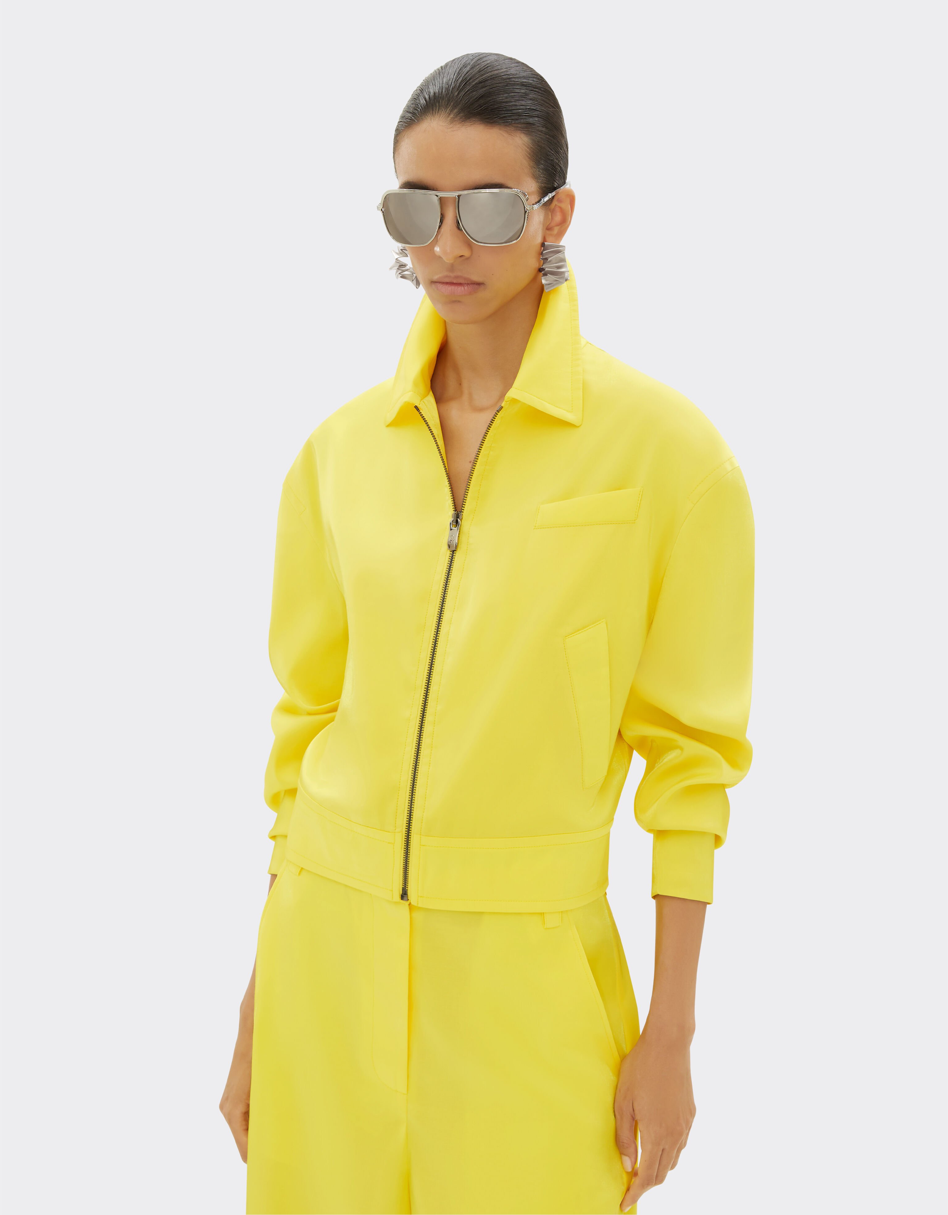 Ferrari Blouson bombardier en viscose brillante Giallo Modena 21876f
