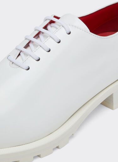 Ferrari Zapato derby en piel lisa Blanco óptico 21119f