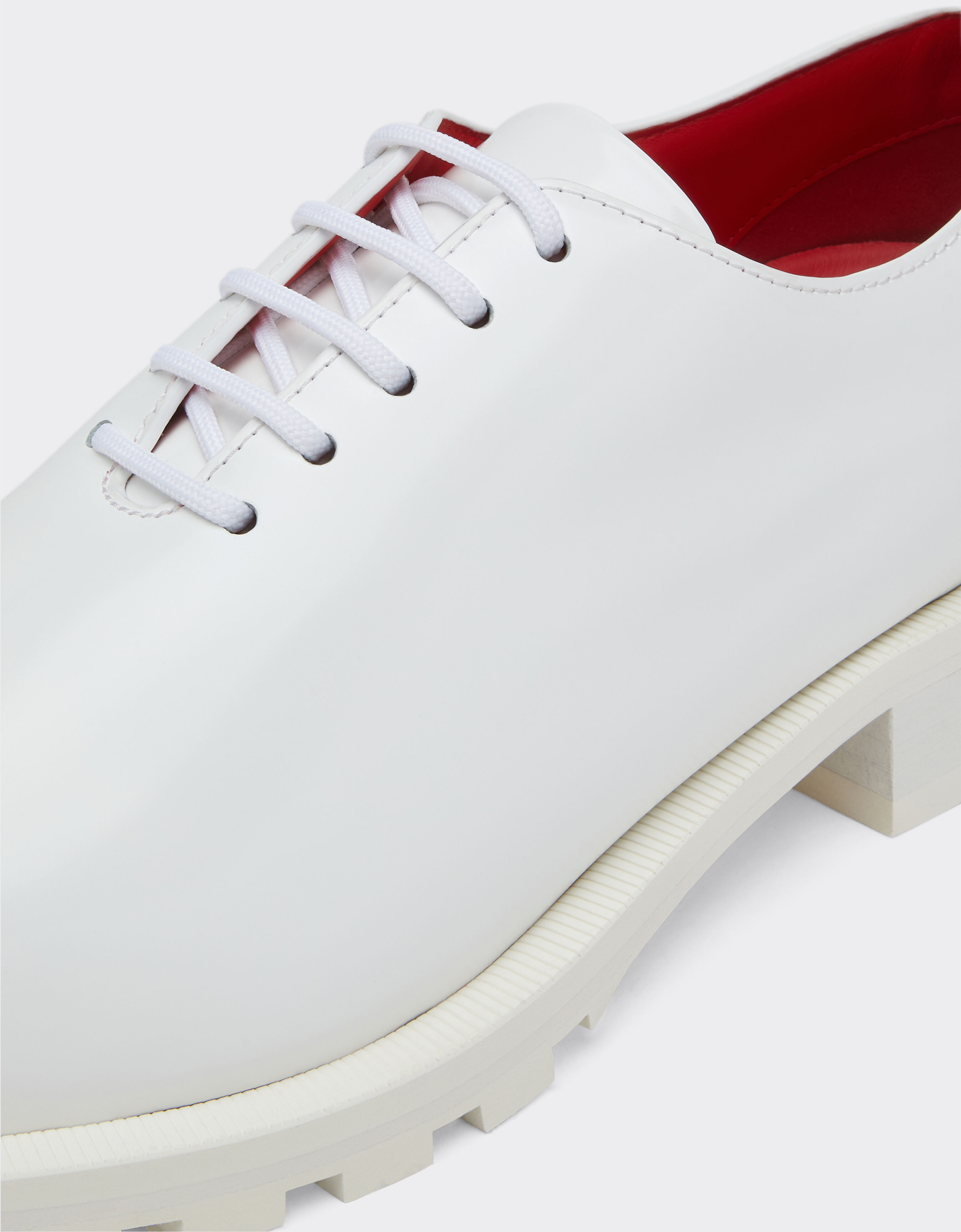 Ferrari Zapato derby en piel lisa Blanco óptico 21119f