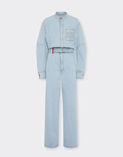 Ferrari Ferrari x Charles Leclerc stone-washed denim jumpsuit Light Denim 22776f