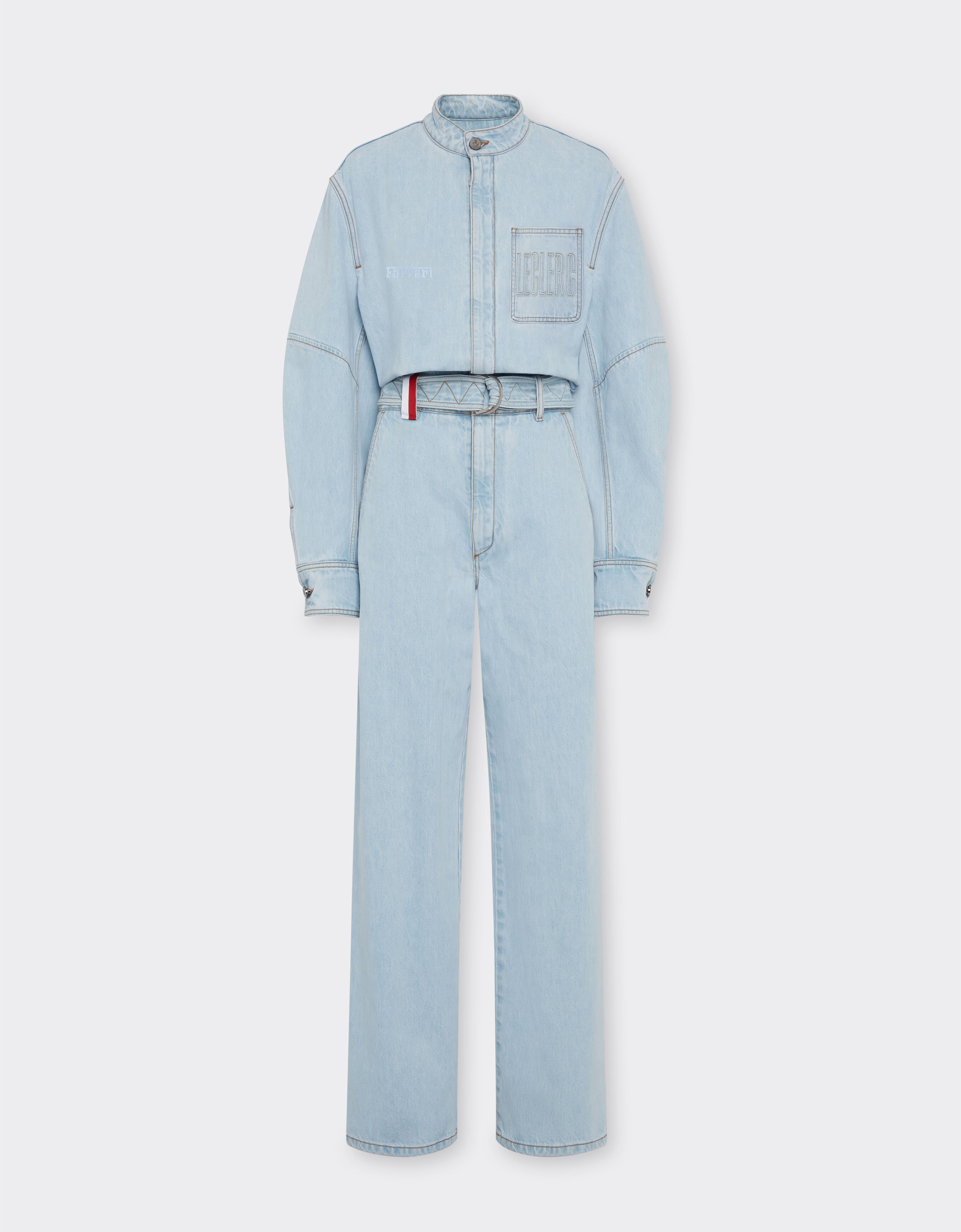 Ferrari Ferrari x Charles Leclerc stone-washed denim jumpsuit Light Denim 22776f