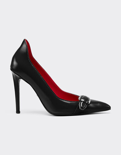 Court shoes in ultra-wet-effect glossy leather Ferrari Court shoes in ultra-wet-effect glossy leather Black 49387f
