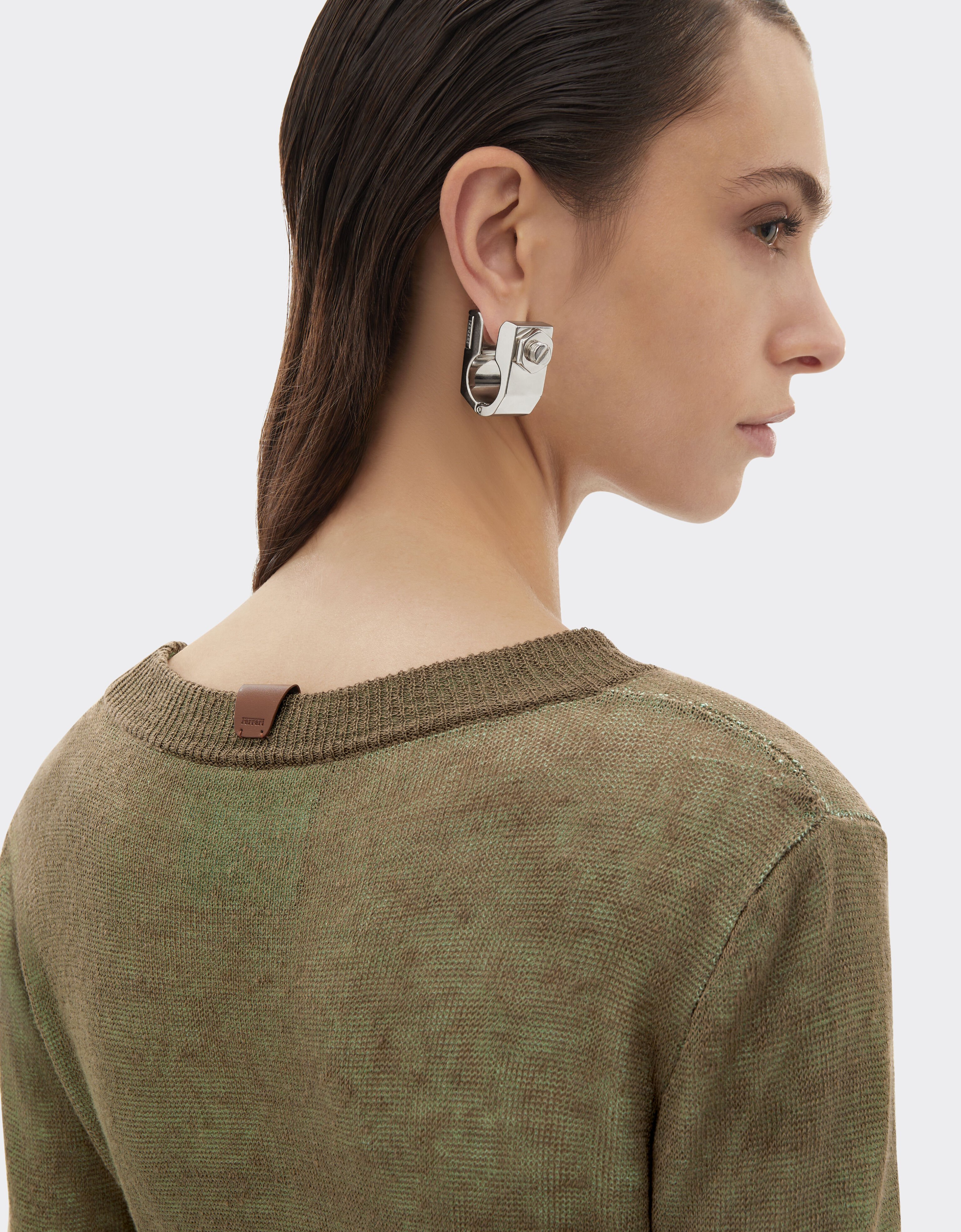 Ferrari Linen cashmere and silk turtleneck sweater Khaki Green 50820f