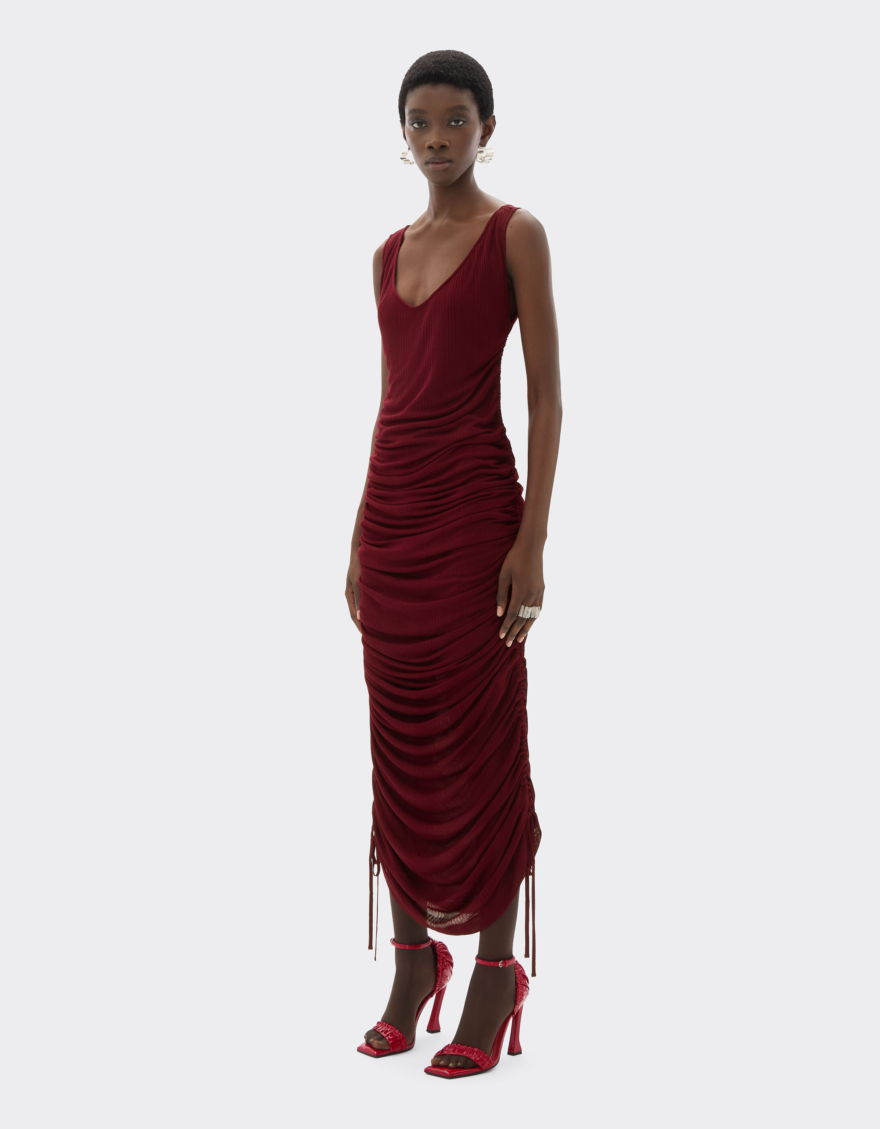 Ferrari Robe en jersey de viscose Cerise 22526f