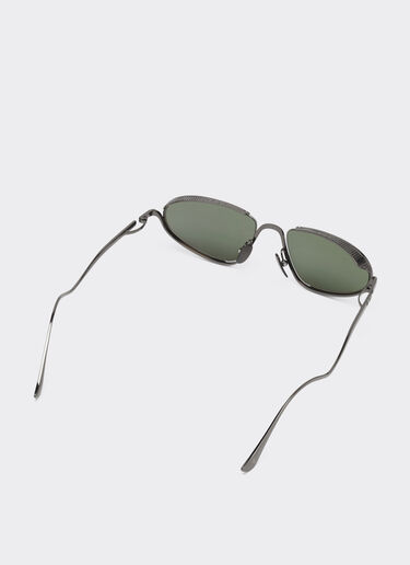 Ferrari Ferrari sunglasses in gunmetal grey titanium with green lenses Ingrid LA02Tf
