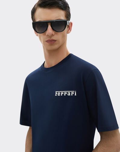 Ferrari Camiseta de algodón con logotipo Ferrari Navy 21163f