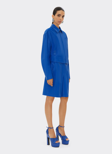 Ferrari Bomber jacket in liquid leather Klein Blue 21883f