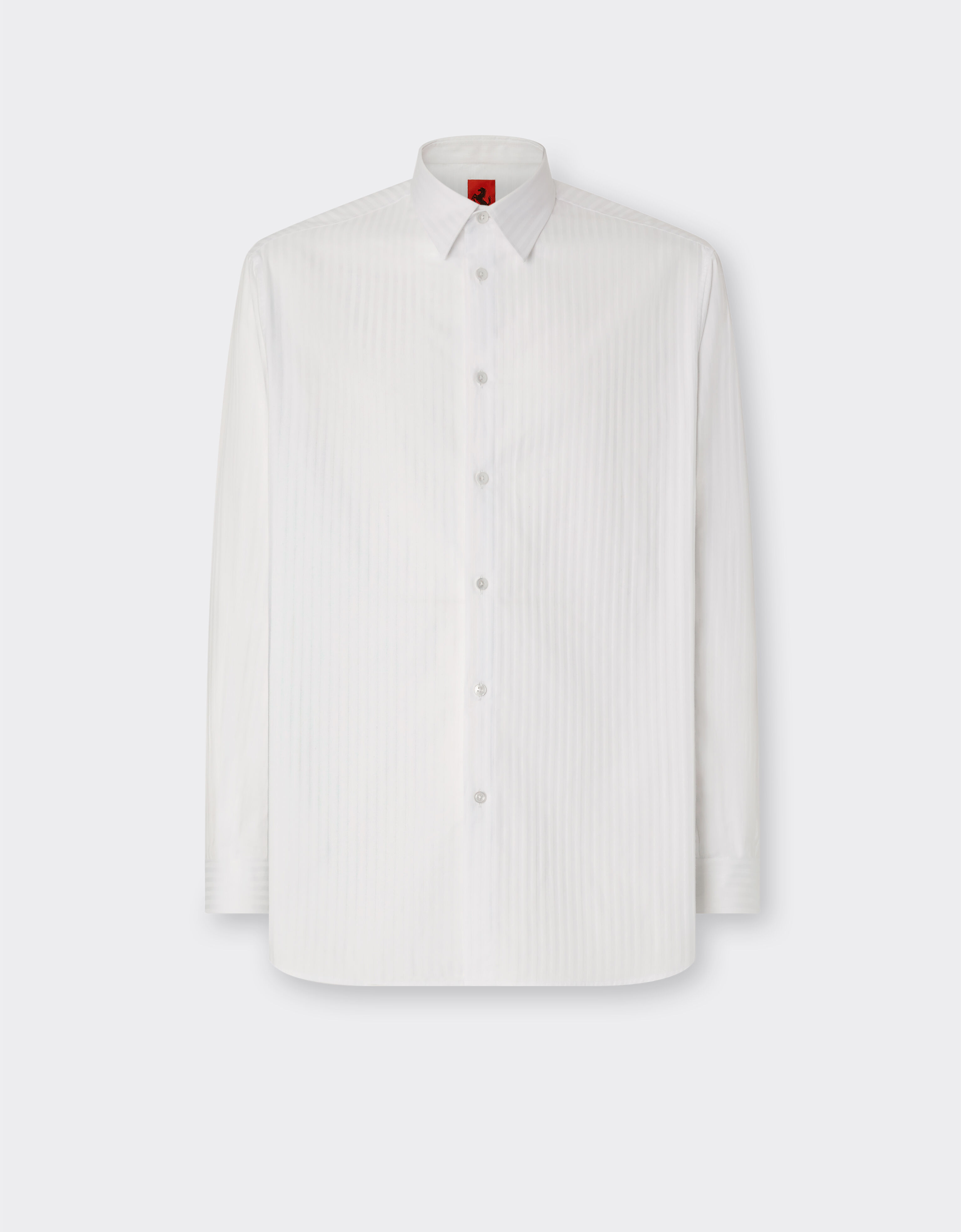 Ferrari Striped poplin shirt Blanco óptico 21176f