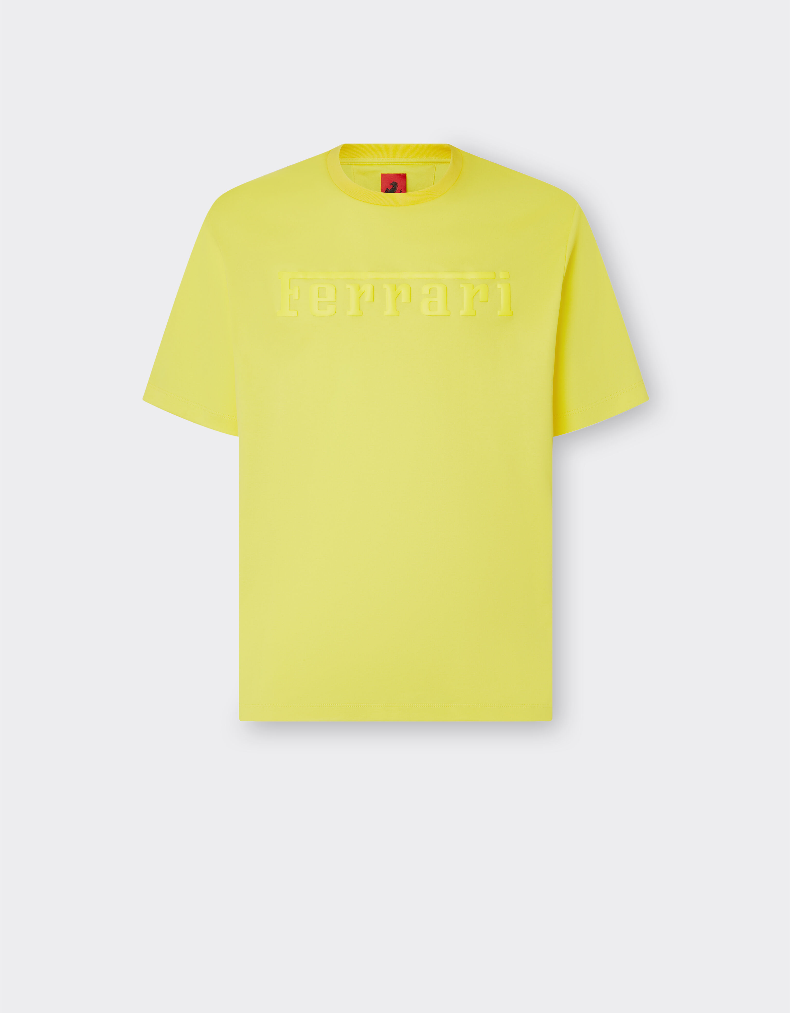 ${brand} T-Shirt aus Baumwolle mit Ferrari-Maxilogo ${colorDescription} ${masterID}