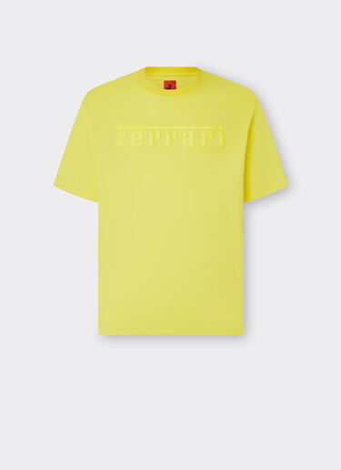 Ferrari T-shirt en coton avec logo Ferrari Giallo Modena 48115f