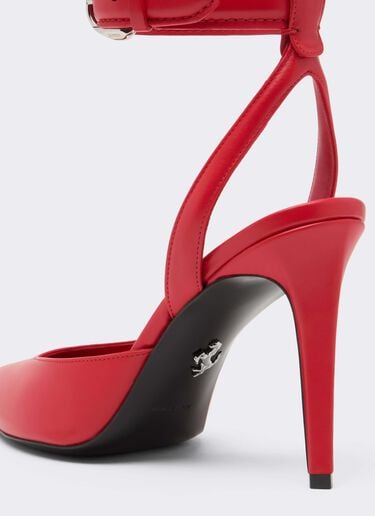 Leather Heeled Sandal Ferrari Leather Heeled Sandal Rosso Magma CSWSA0011XL00003f