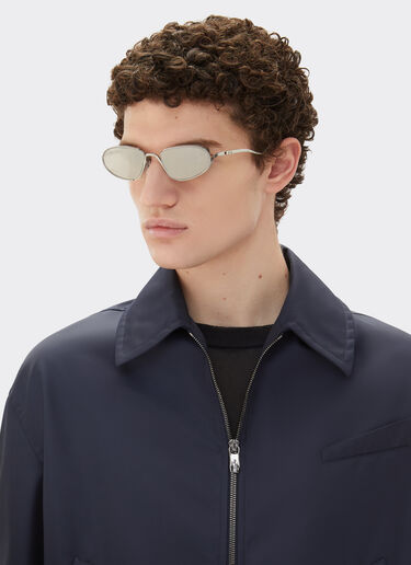 Ferrari Ferrari sunglasses in silver-tone titanium with grey lenses Ingrid LA02Sf
