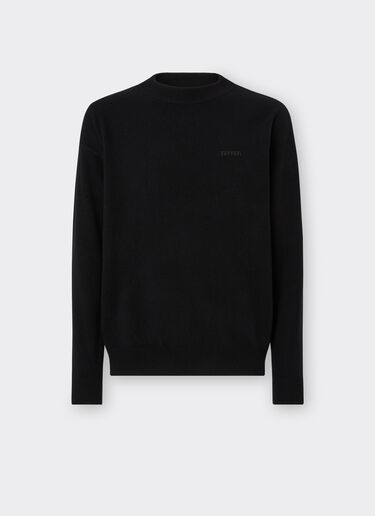 Ferrari Crew-neck sweater in wool and cashmere Black 21204f