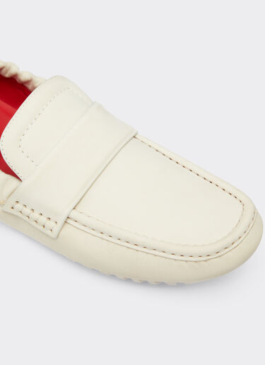 Ferrari Driver loafers in nubuck leather Ecru 22034f