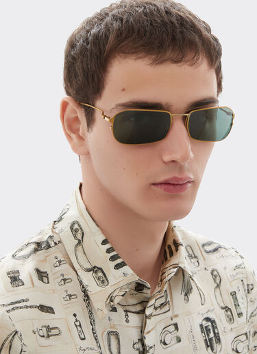 Matte gold titanium sunglasses with dark green lenses Ferrari Matte gold titanium sunglasses with dark green lenses Oro Satinato LY0SG1264EXT0001f