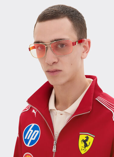 Ray-Ban for Scuderia Ferrari RB3763M in silver-tone metal and red plastic with red/yellow mirror brown lenses Ferrari Ray-Ban for Scuderia Ferrari RB3763M in silver-tone metal and red plastic with red/yellow mirror brown lenses Silver LA01Ef
