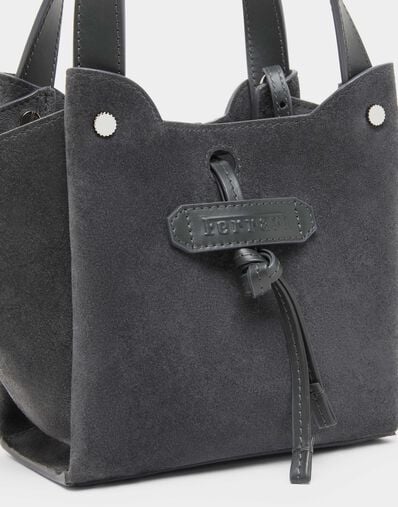Tote Bag Mini in Pelle Scamosciata Ferrari Tote Bag Mini in Pelle Scamosciata Grigio Titano CBWTO0018YL00046f