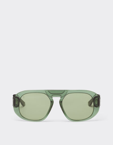 Ferrari Ferrari sunglasses in transparent dark green acetate with green lenses Dark Green LA02Wf