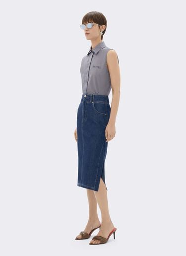 Falda midi de denim con detalles de Alcantara® Ferrari Falda midi de denim con detalles de Alcantara® Blu Denim CDWSK0006DCO0014f