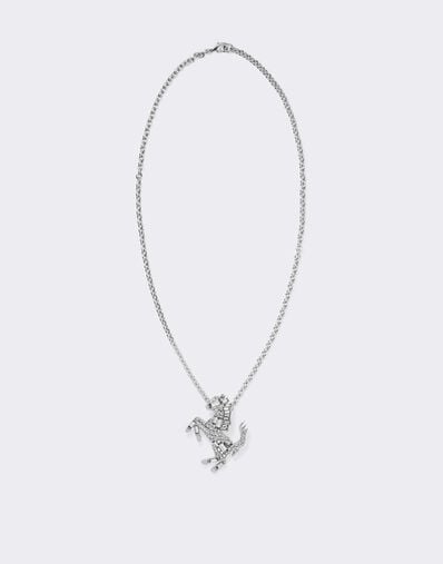 Ferrari Prancing Horse Rhinestone Necklace Antracite CGWNK0005JU00005f