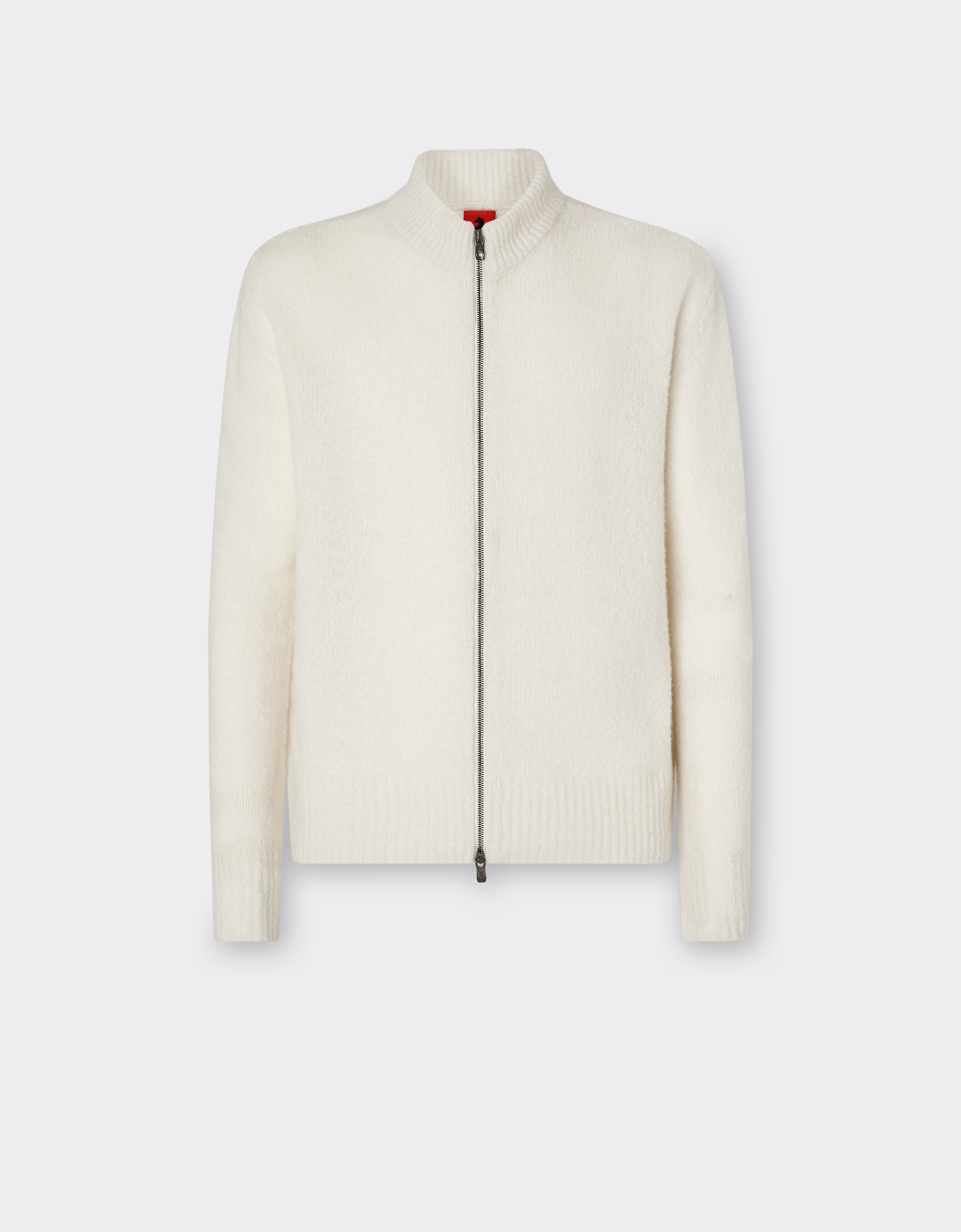Ferrari Strickjacke mit Reißverschluss aus Kaschmir und Merinowolle Elfenbein 21654f