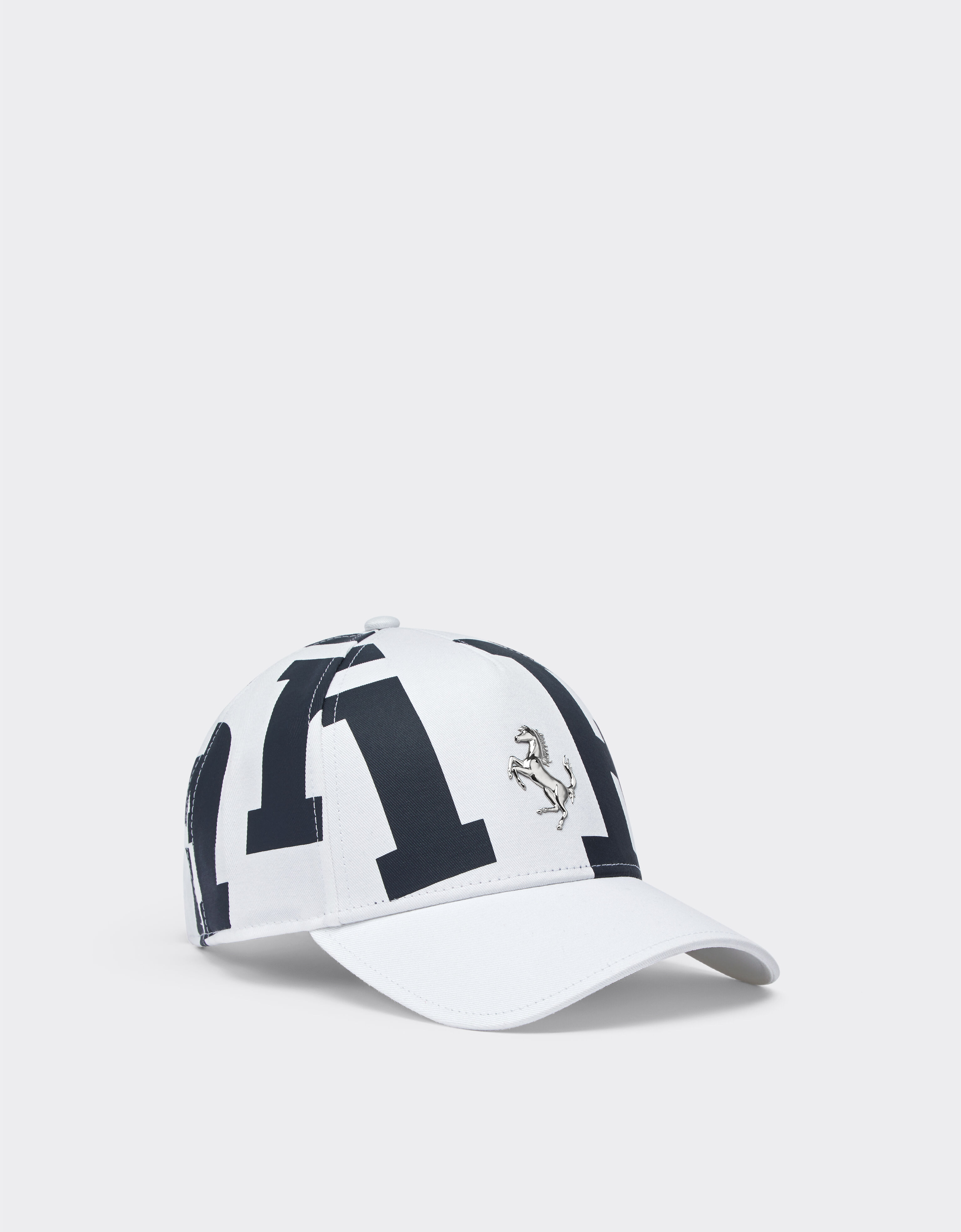 Ferrari 法拉利徽标棉质斜纹棒球帽 光学白 47084f