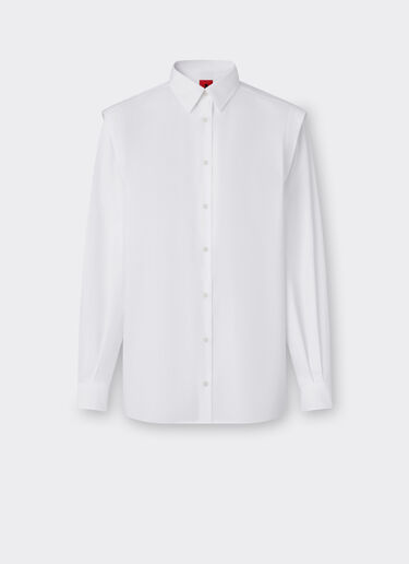 Ferrari 3D饰带弹力棉质衬衫 光学白 48317f