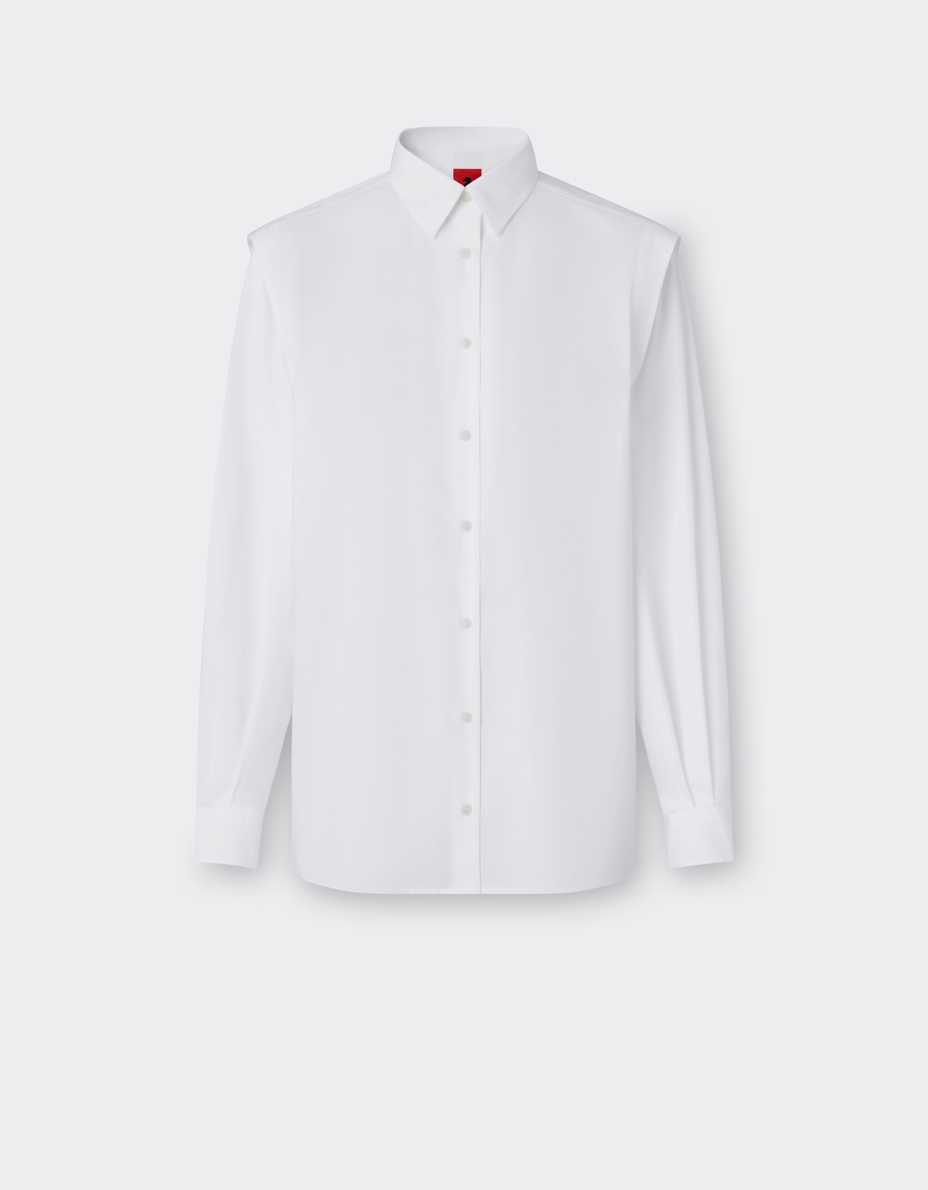 Ferrari 3D饰带弹力棉质衬衫 光学白 48317f