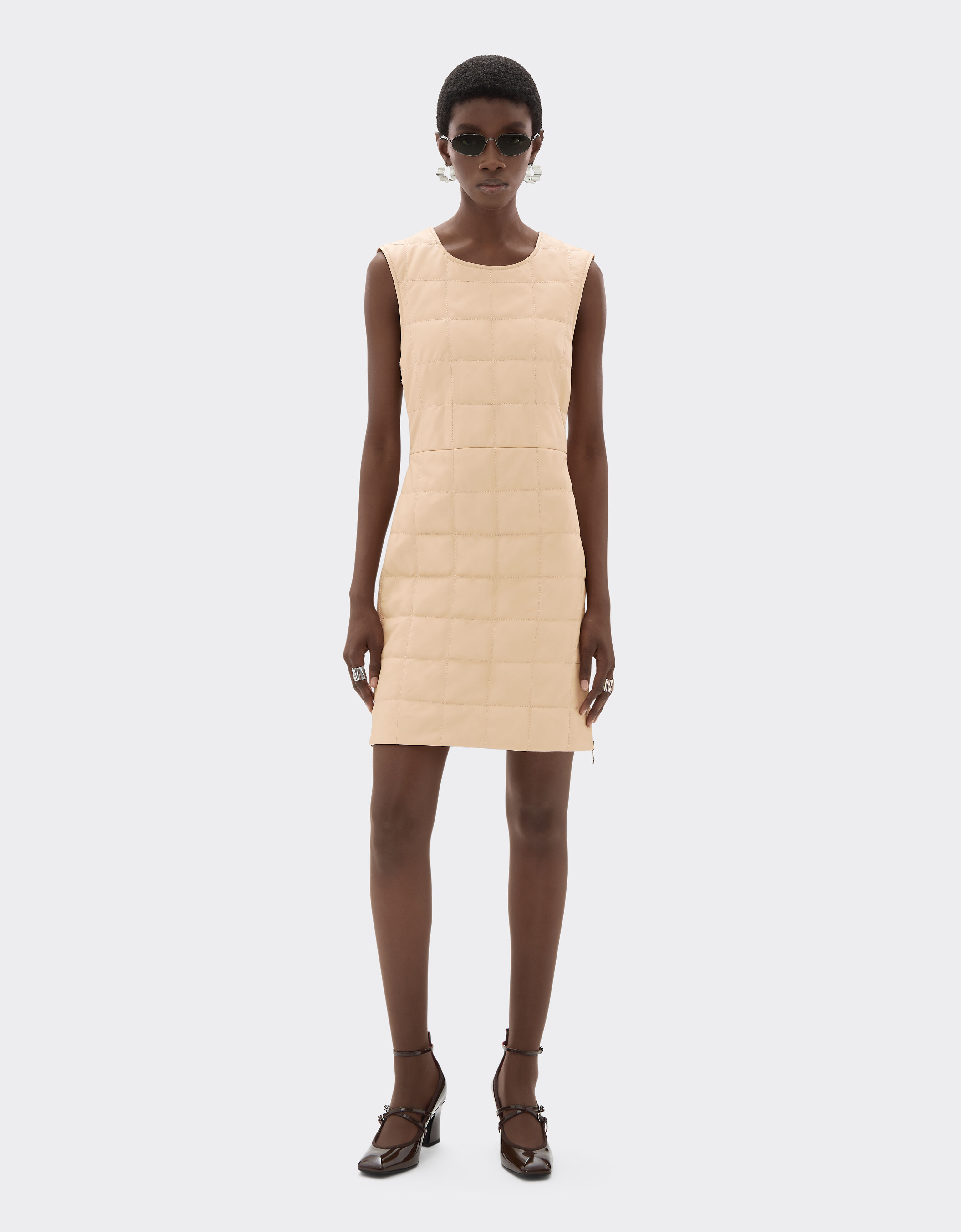 Ferrari Mini dress in nappa and suede Chalk 22587f