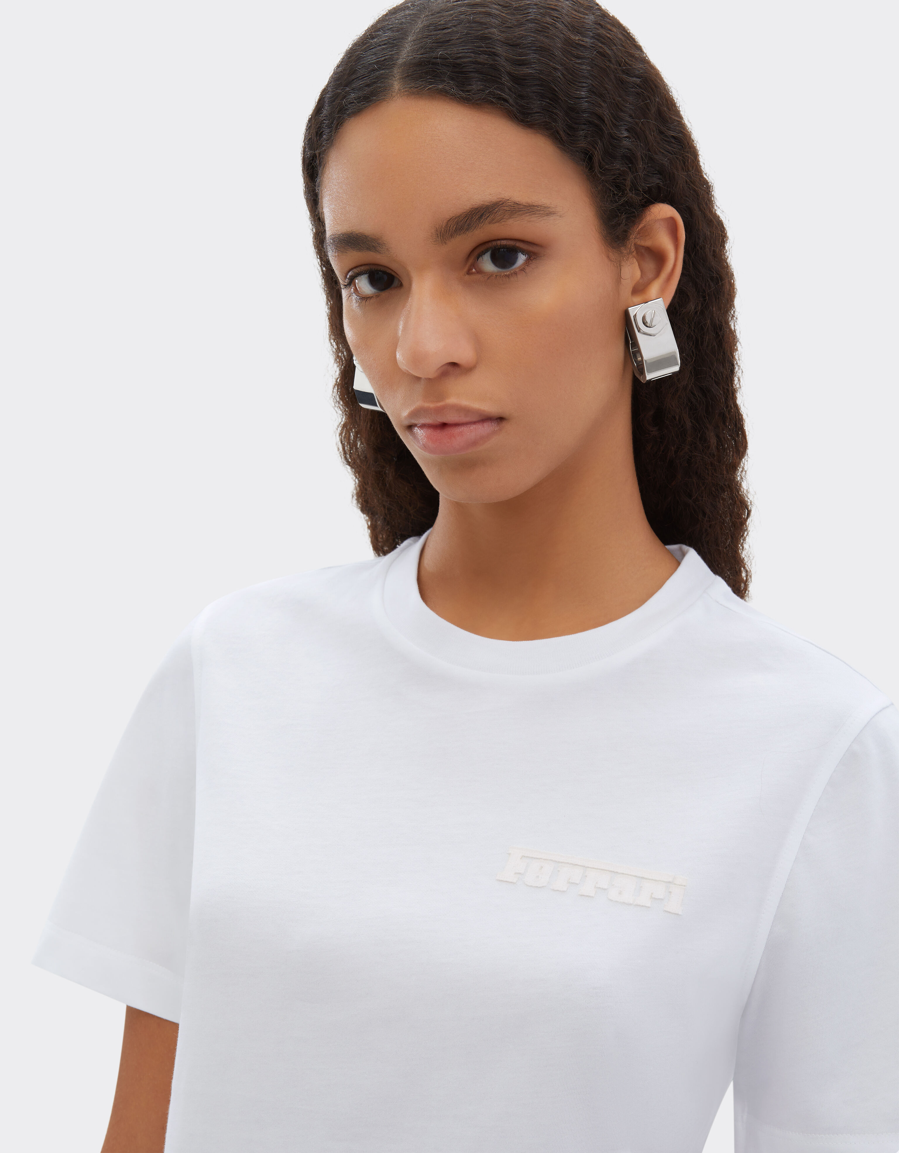 Ferrari Crop cotton T-shirt Bianco Ottico 51094f