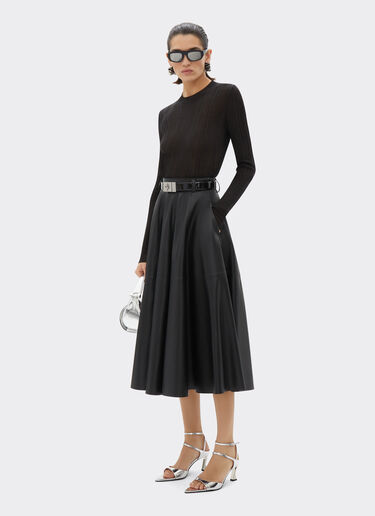 Ferrari Long skirt in nappa leather Black 21645f