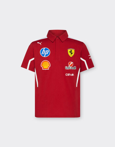 Ferrari Puma for Scuderia Ferrari HP 2025 Team junior polo shirt Red LA024fK