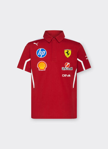 Ferrari Puma for Scuderia Ferrari HP 2025 Team junior polo shirt Red LA024fK