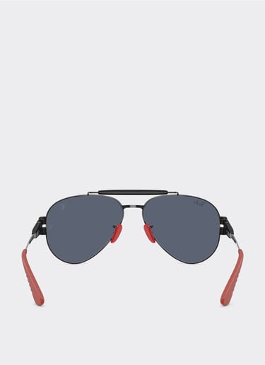Ray-Ban for Scuderia Ferrari RB3762M in black metal with dark grey lenses Ferrari Ray-Ban for Scuderia Ferrari RB3762M in black metal with dark grey lenses Black LA01Af