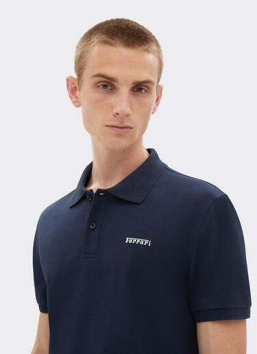 Ferrari Cotton polo shirt with Ferrari logo Navy 21277f